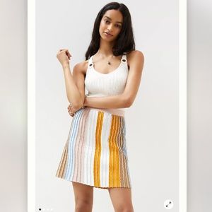 NWT Anthropologie Eva Franco Shimmer-Striped Knit Mini Skirt